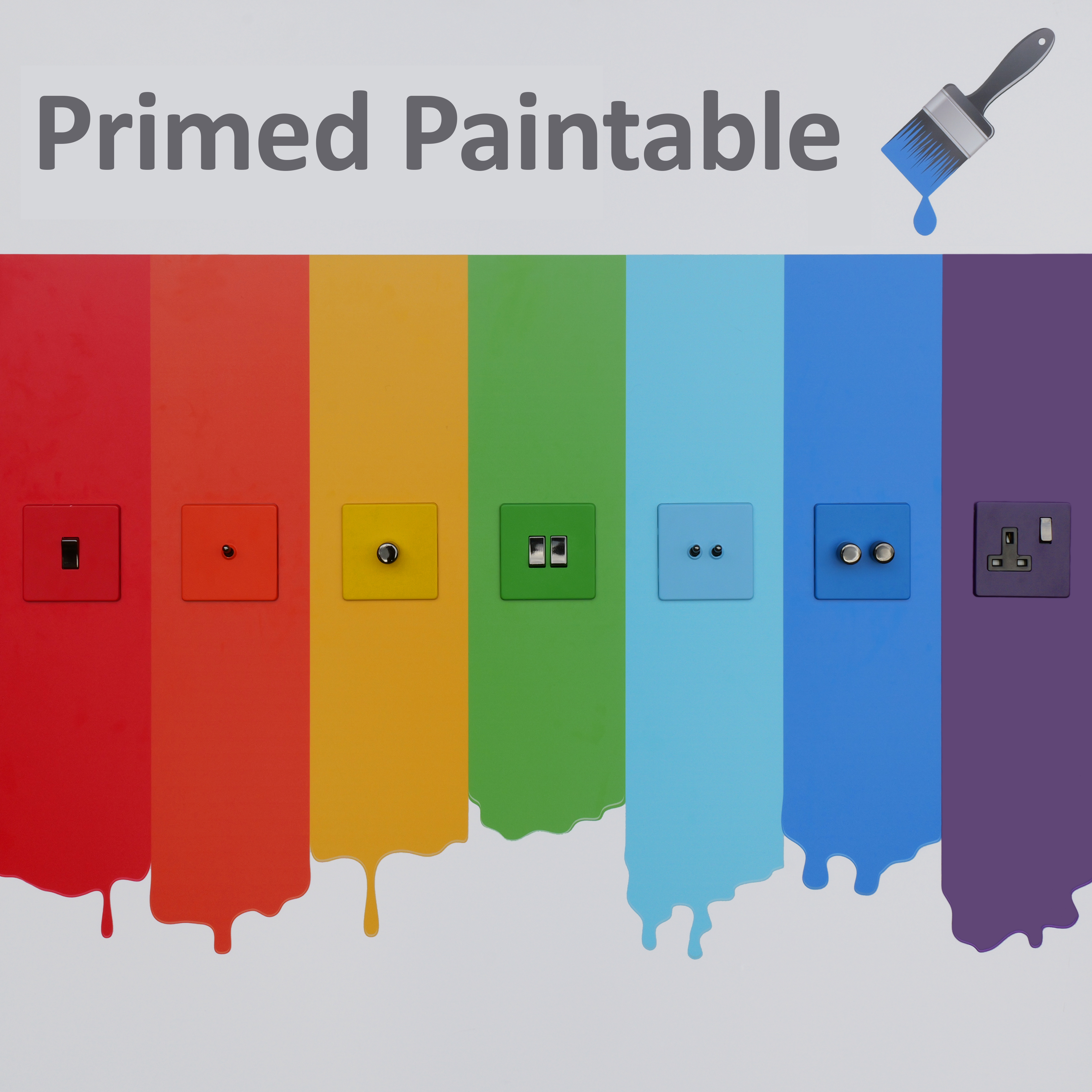 Varilight paintable switches and sockets in multiple colours