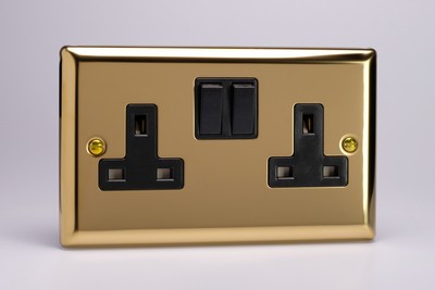 Varilight Classic Bevel Victorian Brass XVB Light Switch Socket Dimmer Toggle TV 